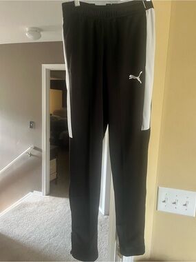 Puma Black and White Athletic Track Pants